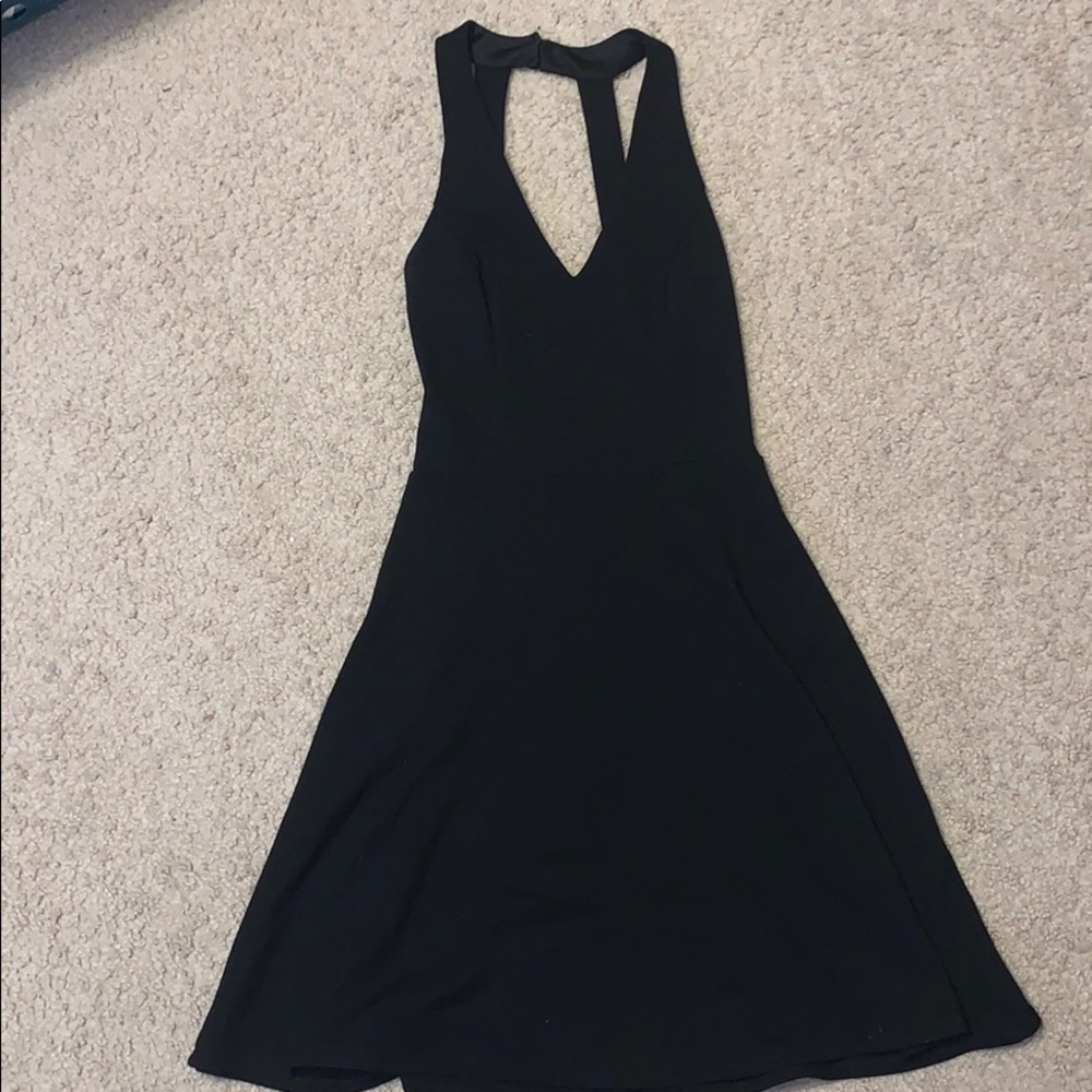 Open back black dry goods dress